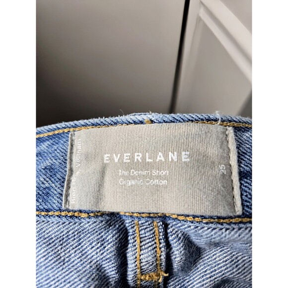 Everlane Womens Shorts Size 25 The Denim Short Organic Cotton Distressed - Picture 5 of 6